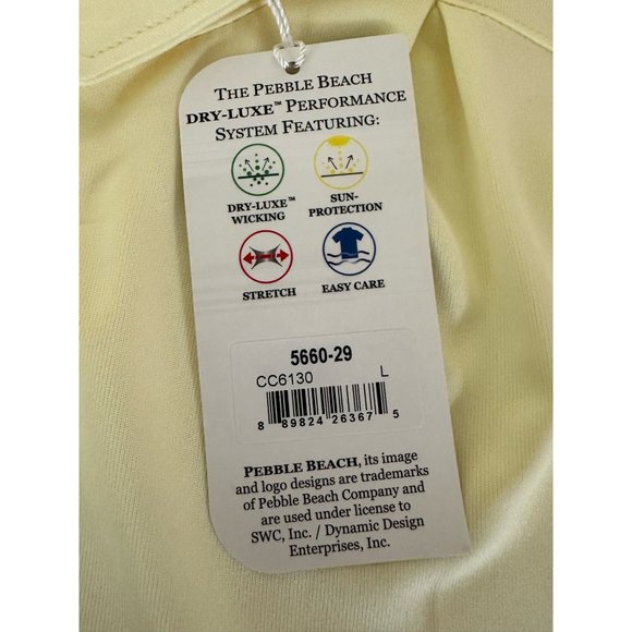 Veste Golf Pebble Beach Femme Blanche Taille L 1/4 Zip Dry-Luxe Performance